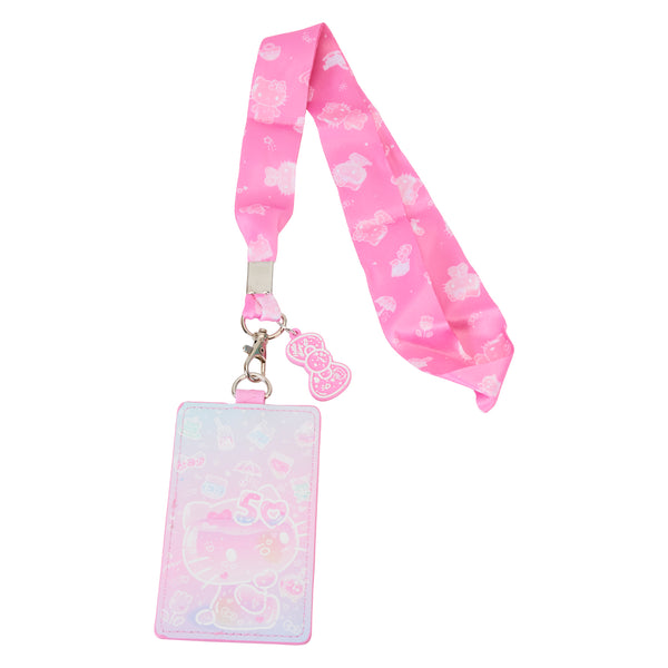 Loungefly Hello Kitty 50th Anniversary Clear and Cute Lanyard with Cardholder