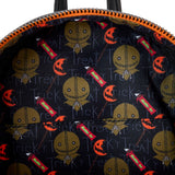 Loungefly Trick 'R Treat Flaming Pumpkin Head Sam Light Up Glow Mini Backpack