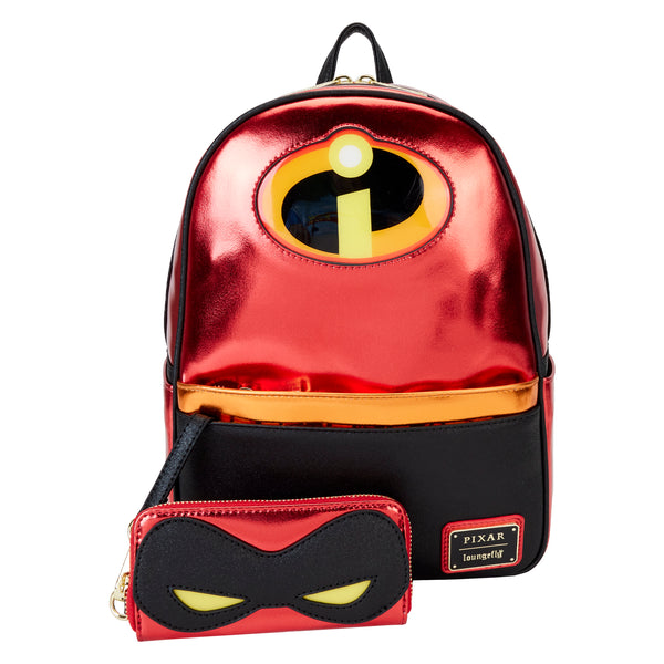 Loungefly Pixar The Incredibles 20th Anniversary Light Up Metallic Cosplay Mini Backpack with Coin Bag