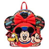 Loungefly Disney Mickey & Friends Classic All-Over Print Mini Backpack With Ear Headband