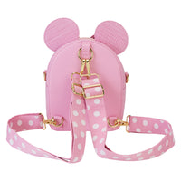 Loungefly Disney Minnie Mouse Woven Texture Convertible Mini Backpack & Crossbody Bag