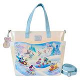 Loungefly Disney Mickey & Friends Winter Wonderland Scene Convertible Backpack & Tote Bag